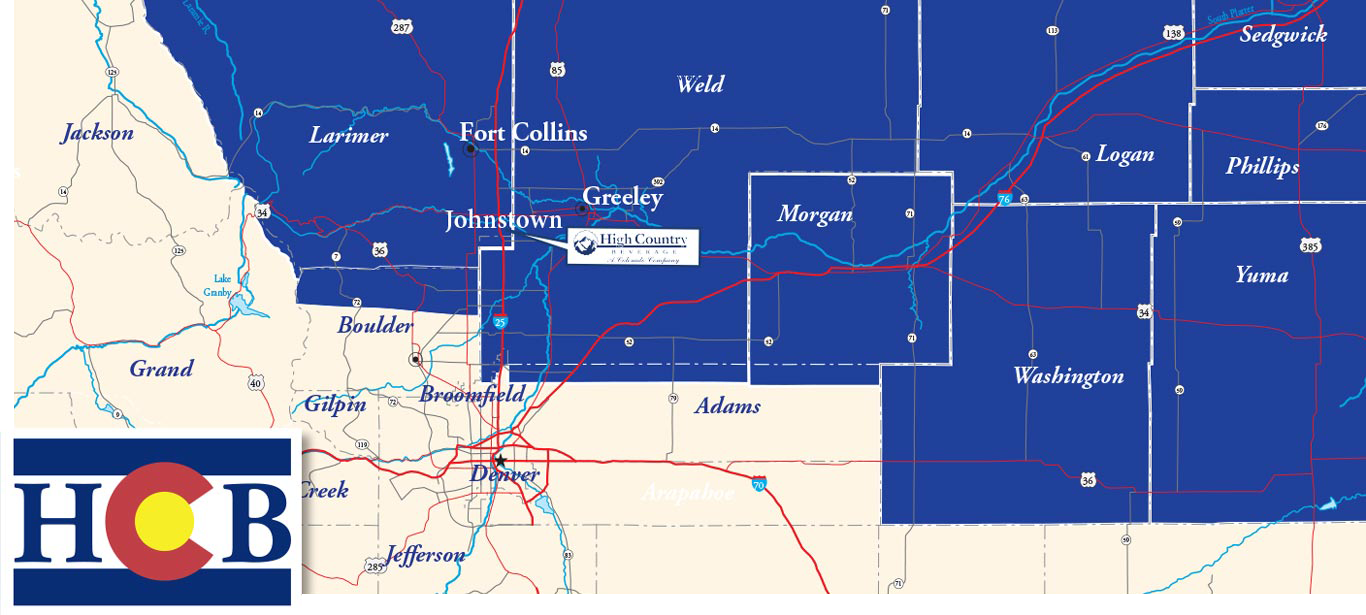 Colorado map of northern region