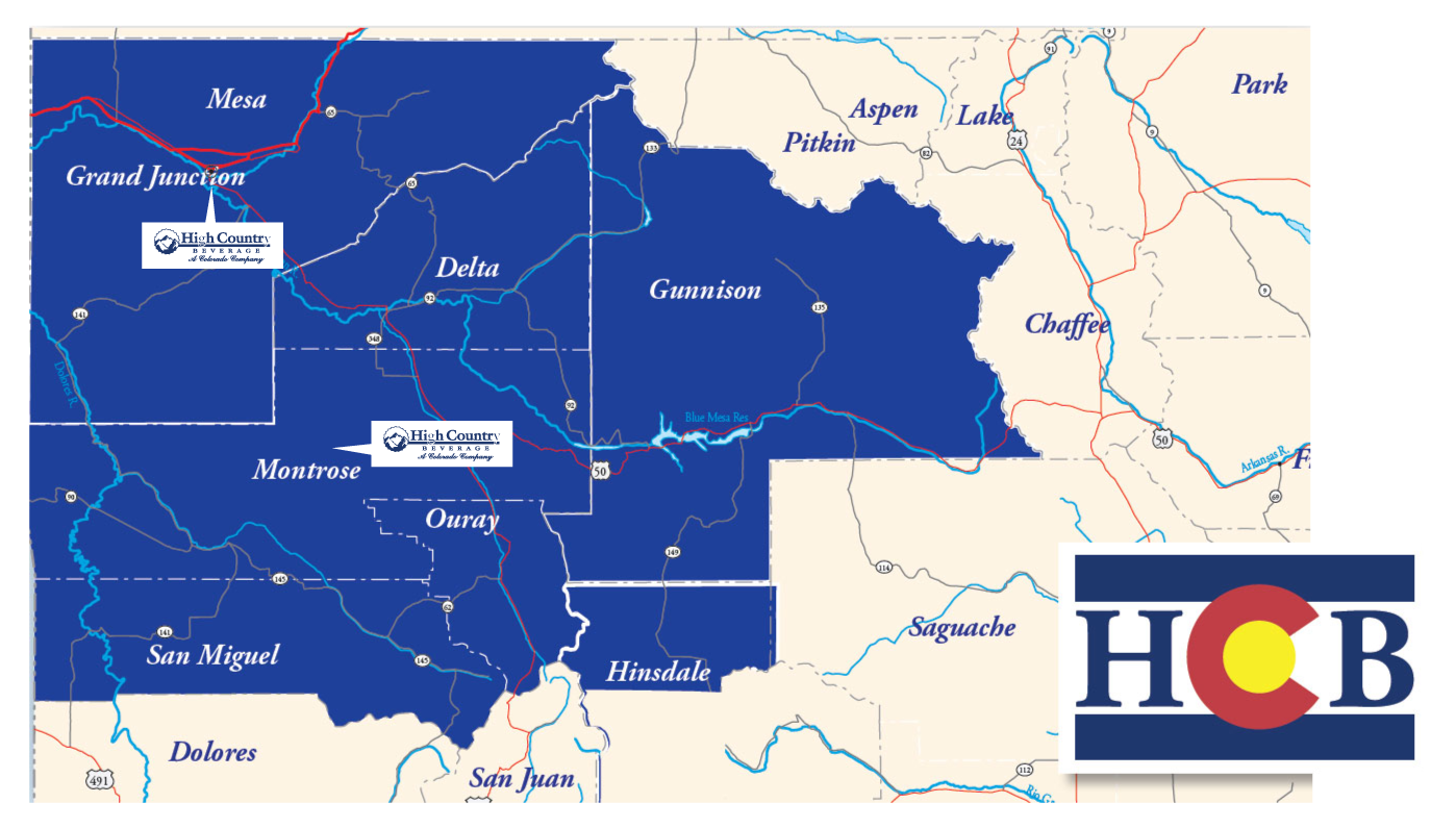 High Country Beverage Western Slope Map